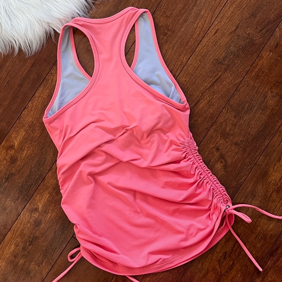 Sofibella Cinched Side Tennis Tank with Built-in Bra - Picture 8 of 8